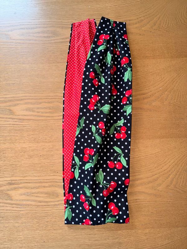? BANDEAU FIL DE FER bicolore "CHERRY/ROUGE POIS BLANCS"