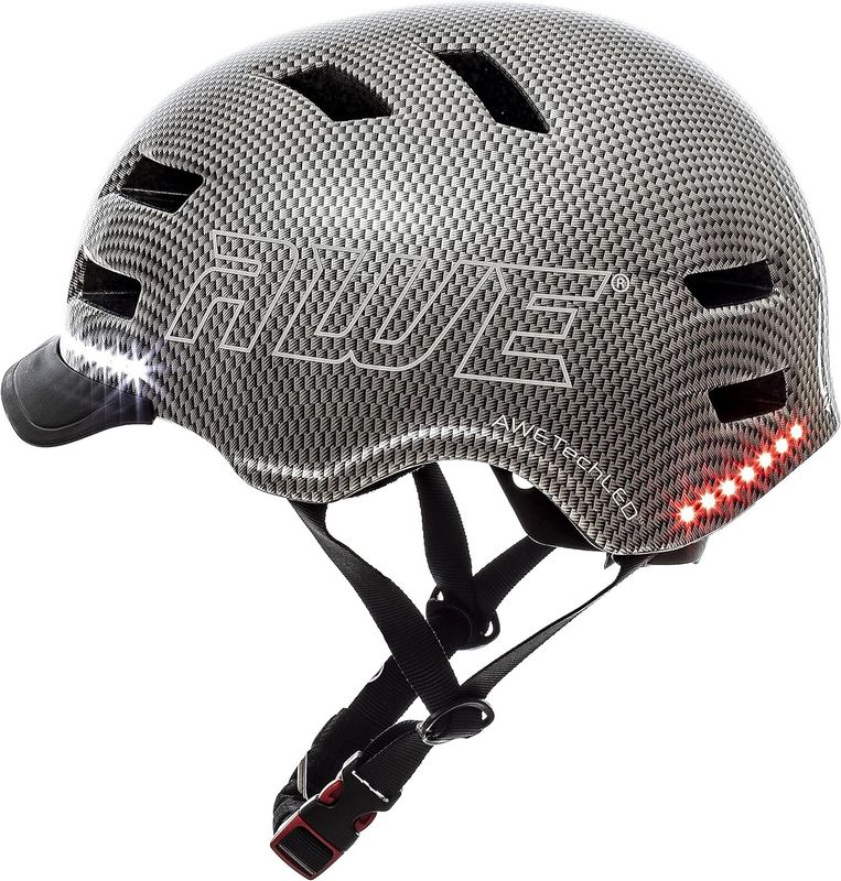 AWE AWETech LED USB Helmet, 360° MEGAVisibility™ 28 Super Bright LED's Bicycle Graphite Medium Junior/Adult 55-58cm