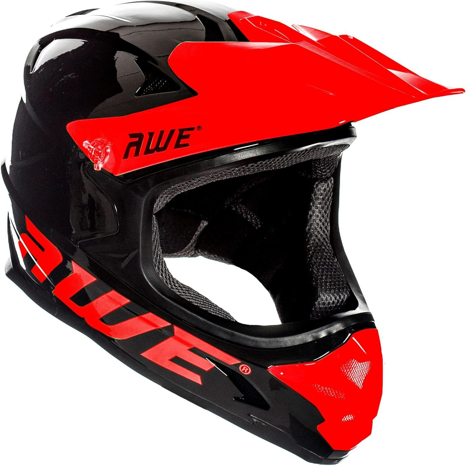 AWE AweBlast BMX/Downhill/Full Face/Enduro Helmet Black/Red 56-58cm Junior 16 +/Adult