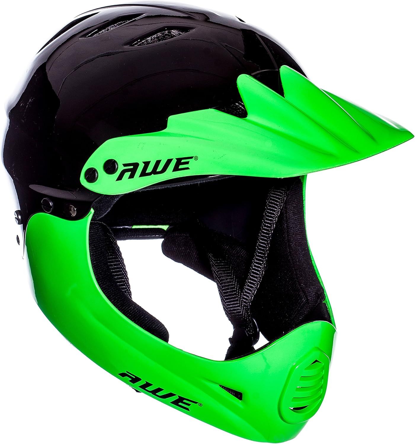 AWE AweBlaze Junior 16+ /Adult BMX/Bike Full Face Helmet Black/Green Medium 56-58cm