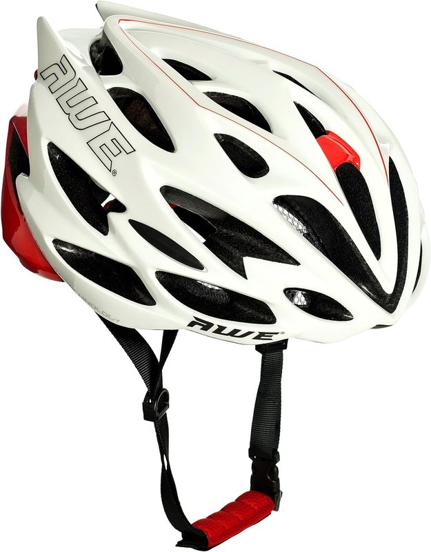 AWE AWESpeed In Mould Adult E-Bike/Bike Road Racing Helmet 55-58cm White/Red CE EN1078 APPROVED