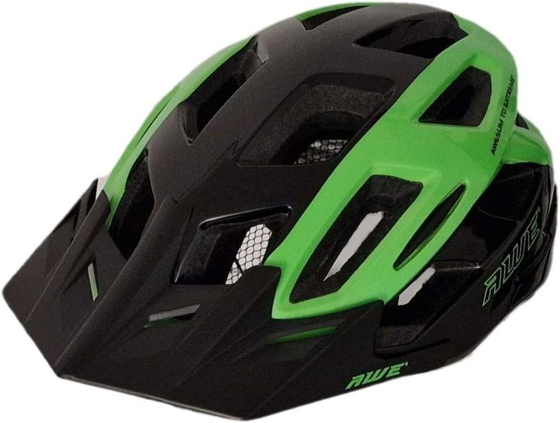AWE AWERide Enduro/Freeride Bicycle/Bike/E-Bike Helmet Black/Green Medium 55-58cm