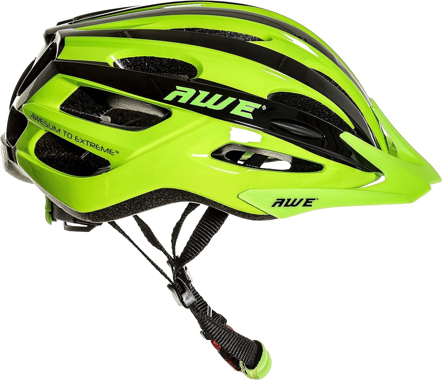 AWE AWEAir In Mould Adult Bike/E-Bike Helmet 55-58cm Black/Neon CE EN1078 APPROVED