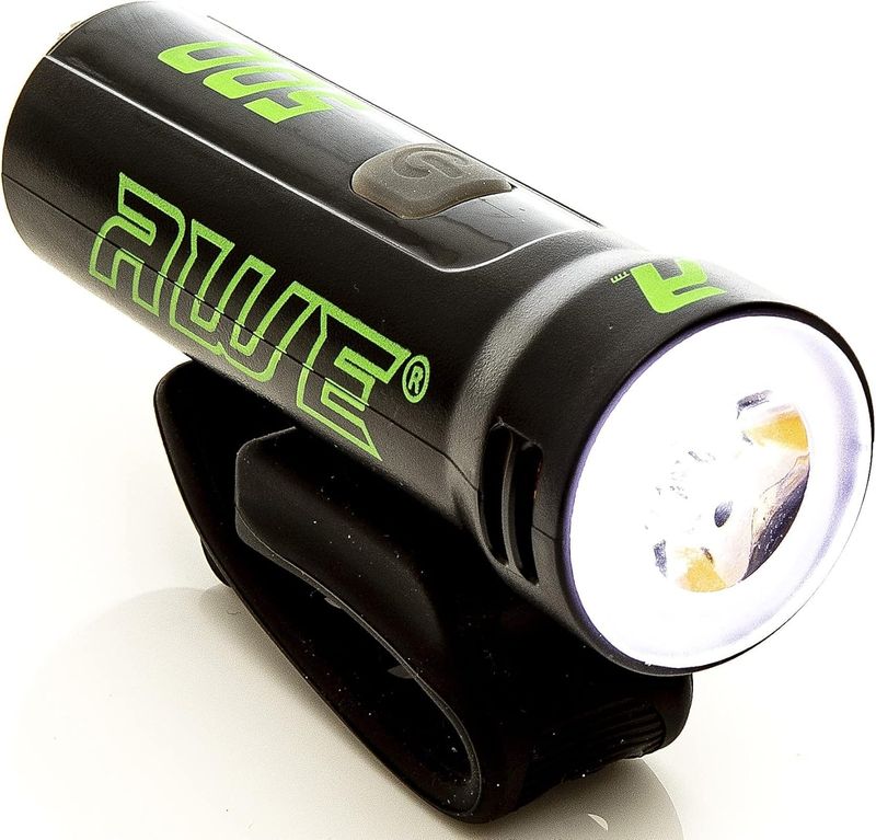 AWE Blast 500 Lumens Rechargeable AweBright LED Front Light Black 7 hrs Run Time CE Approved