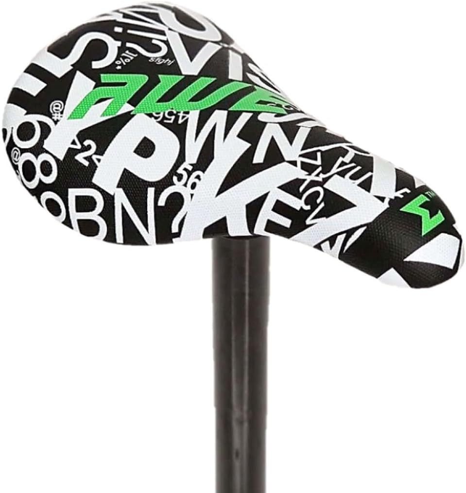 AWE BMX Freestyle Saddle Black/White FREE SEAT POST, Length: 210mm, Width: 122mm