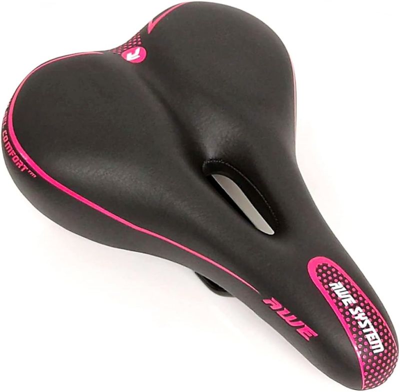 AWE Adult Ladies EXTREME COMFORT GEL Bicycle Saddle Pink/Black L