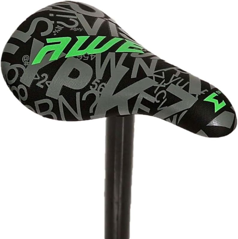 AWE BMX Freestyle Saddle Black/Grey FREE SEAT POST, Length: 210mm, Width: 122mm