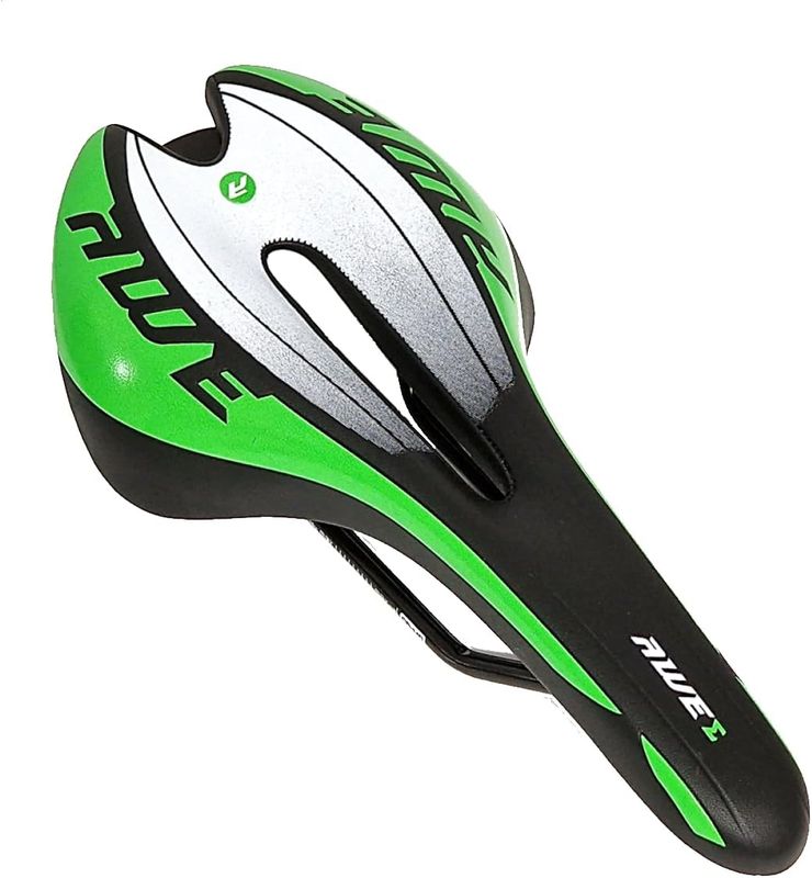 AWE Chromo Rail Adult MTB Race Saddle Mens Green Black