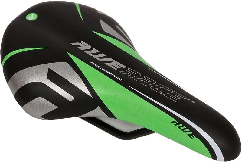 AWE Junior MTB Bike Saddle Green/Silver/Black AWE Junior MTB Bike Saddle Green/Silver/Black