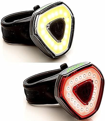 AWE AWEAlert 130 Lumen 36 x COB Rechargeable Bicycle USB Light Set Black Visibility 1km+ IPX4 Waterproof CE Approved