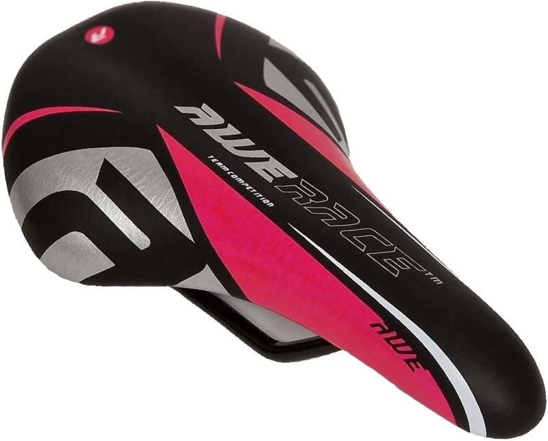 AWE Junior MTB Bike Saddle Pink/Silver/Black AWE Junior MTB Bike Saddle Pink/Silver/Black