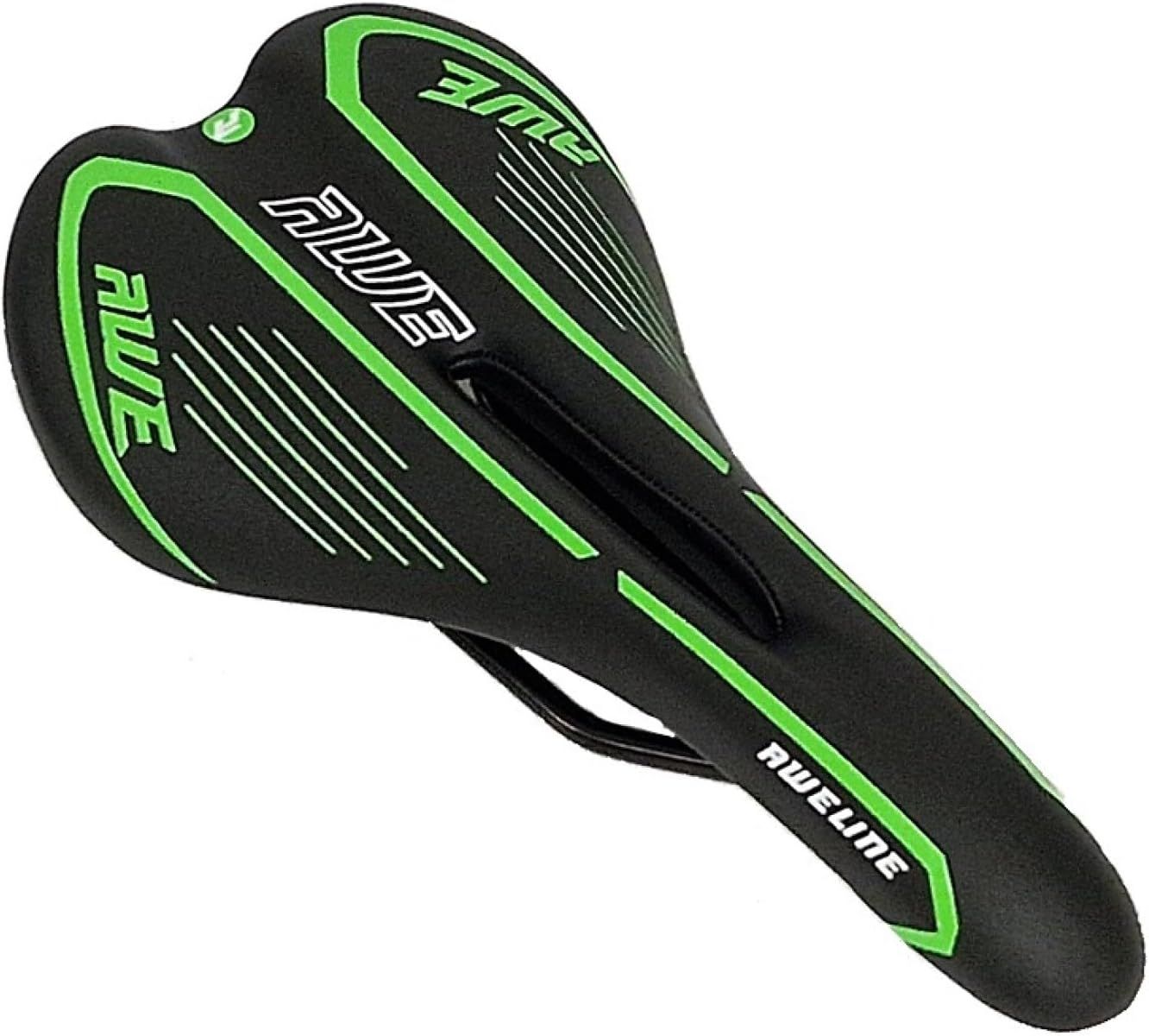 AWE Adult Gel MTB/Racing Saddle Green Black