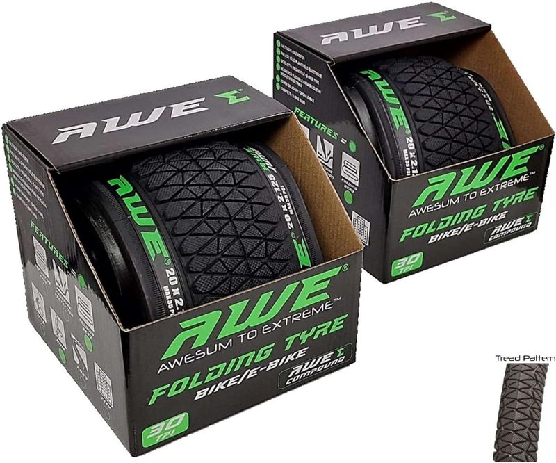 AWE AWEJump Bike/E-Bike Folding Tyres 20" x 2.125cm BMX 30 TPI