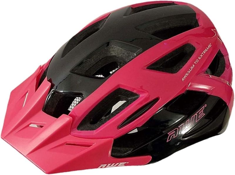 AWE AWERide Enduro/Freeride Bicycle/Bike/E-Bike Helmet Black/Pink  55-58cm CE EN1078 APPROVED