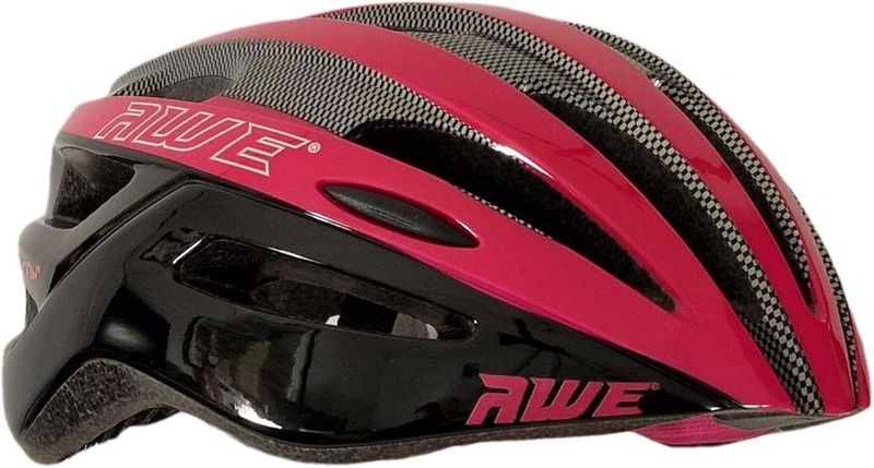 AWE AWESprint Adult In Mould E-Bike/Bike Helmet Carbon/Black/Pink 55-58cm CE EN1078 APPROVED
