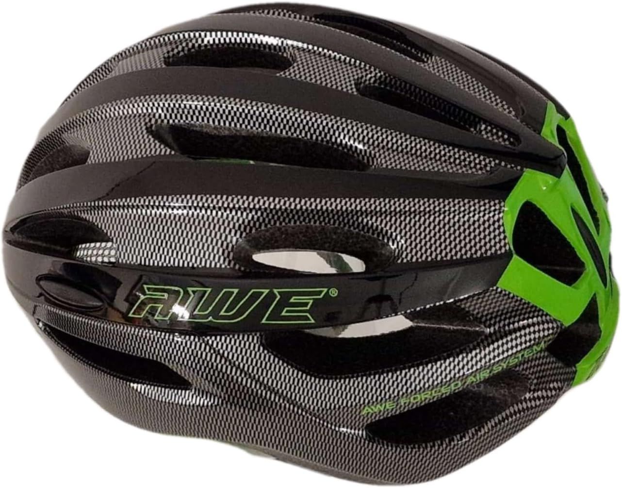 AWE AWESprint Adult In Mould E-Bike/Bike Helmet Carbon/Black/Green 58-61cm CE EN1078 APPROVED