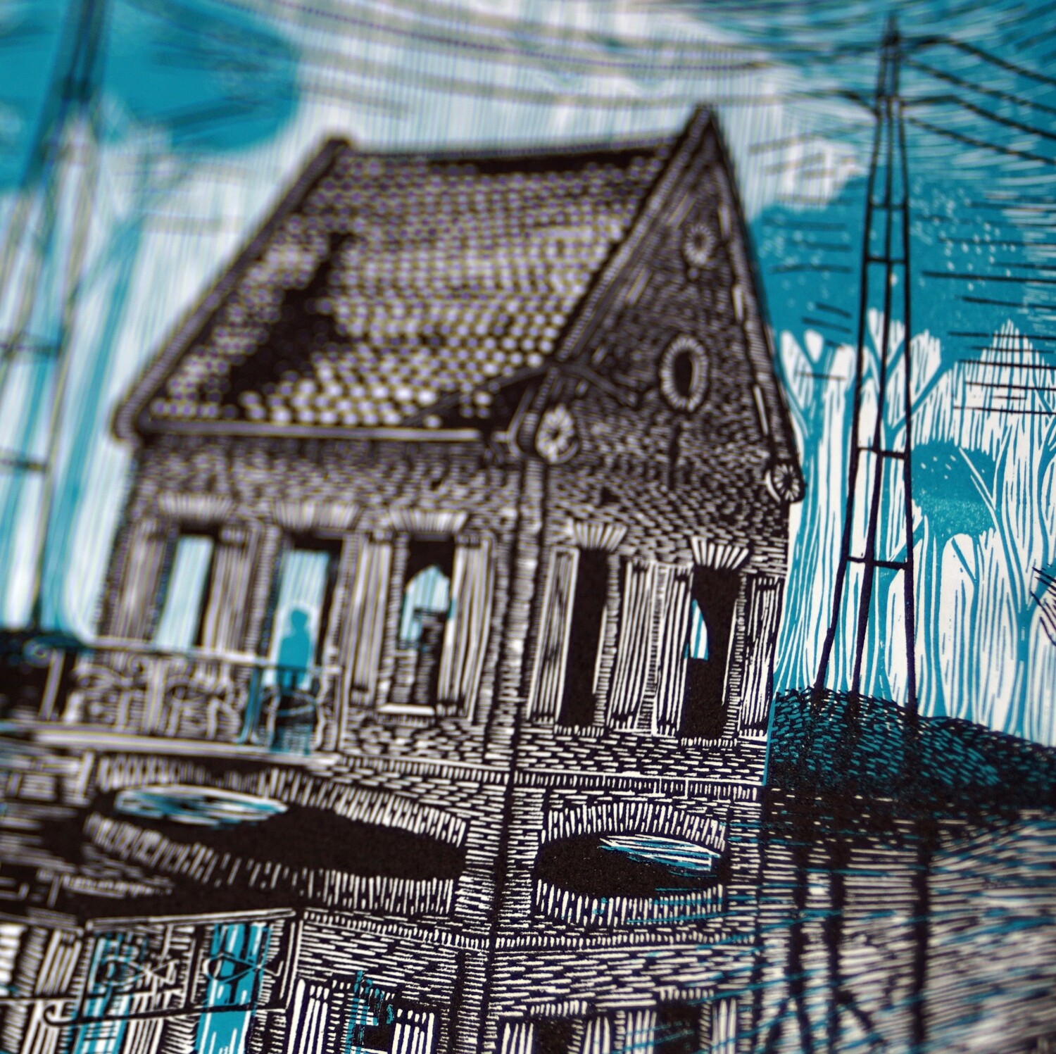 Hireath / Little house on the lake /blue