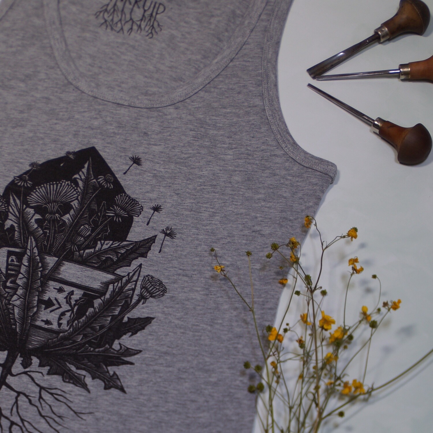 #5 Taraxacum officinale /women&#39;s  tanktop grey