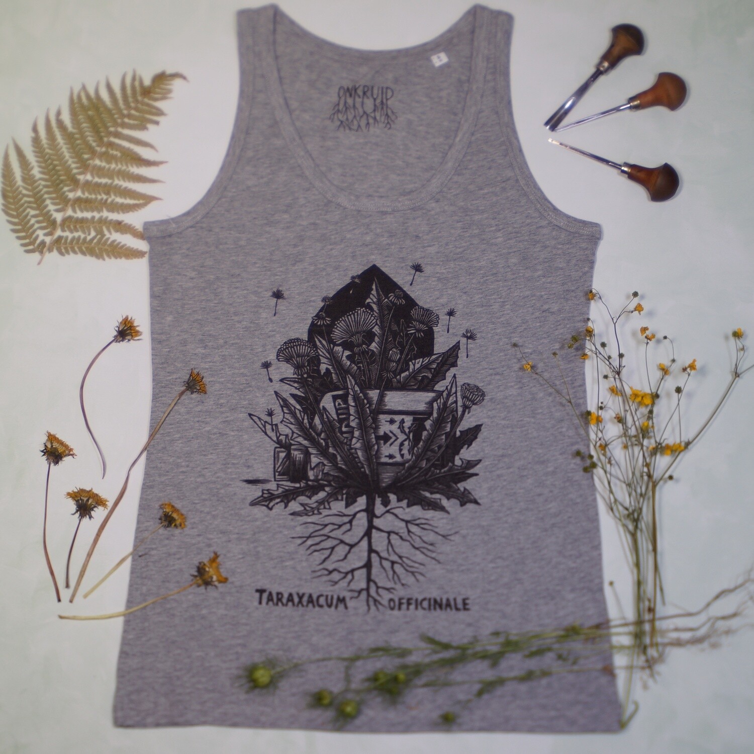 #5 Taraxacum officinale /women&#39;s  tanktop grey