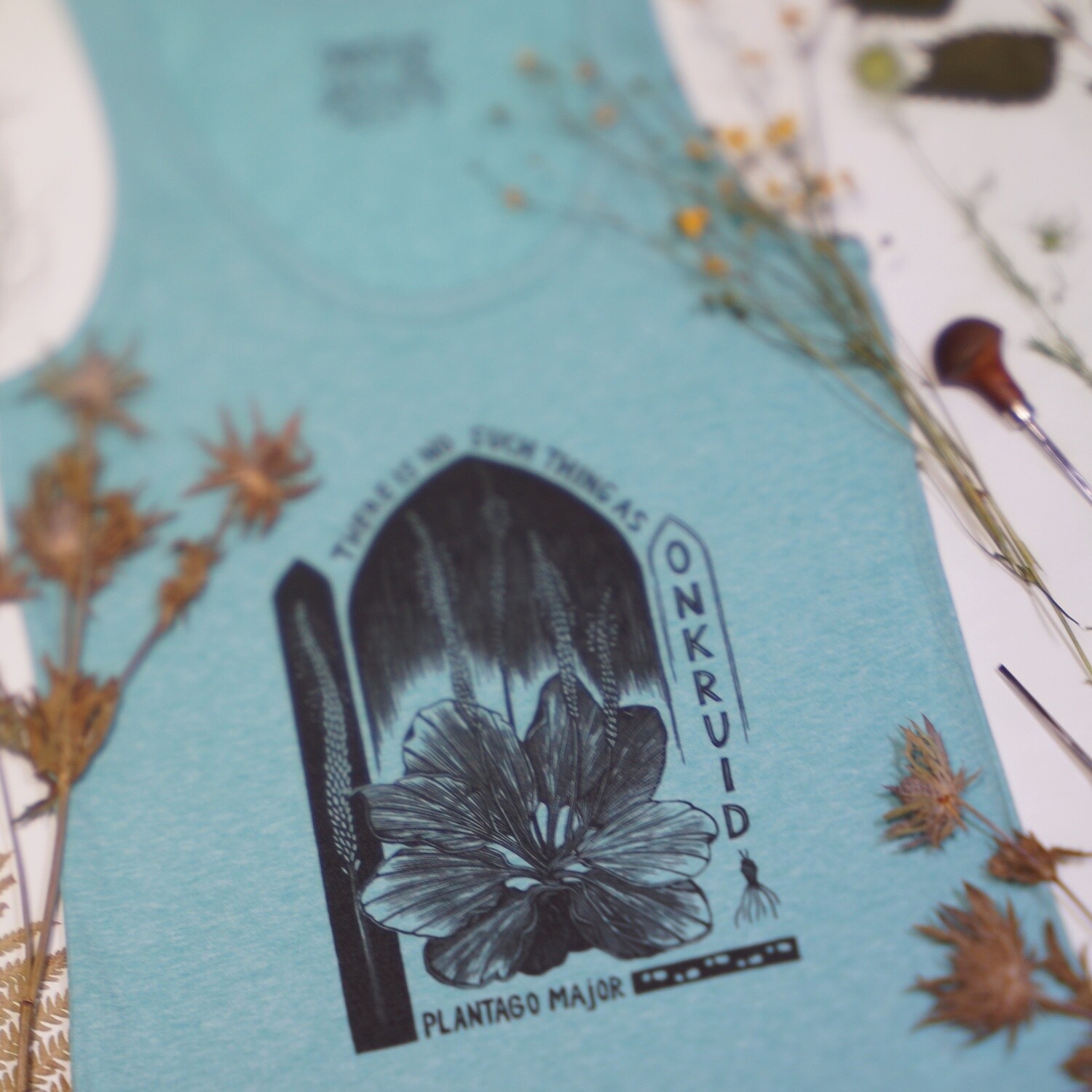 #4 Plantago Mayor/ women&#39;s tank top / green