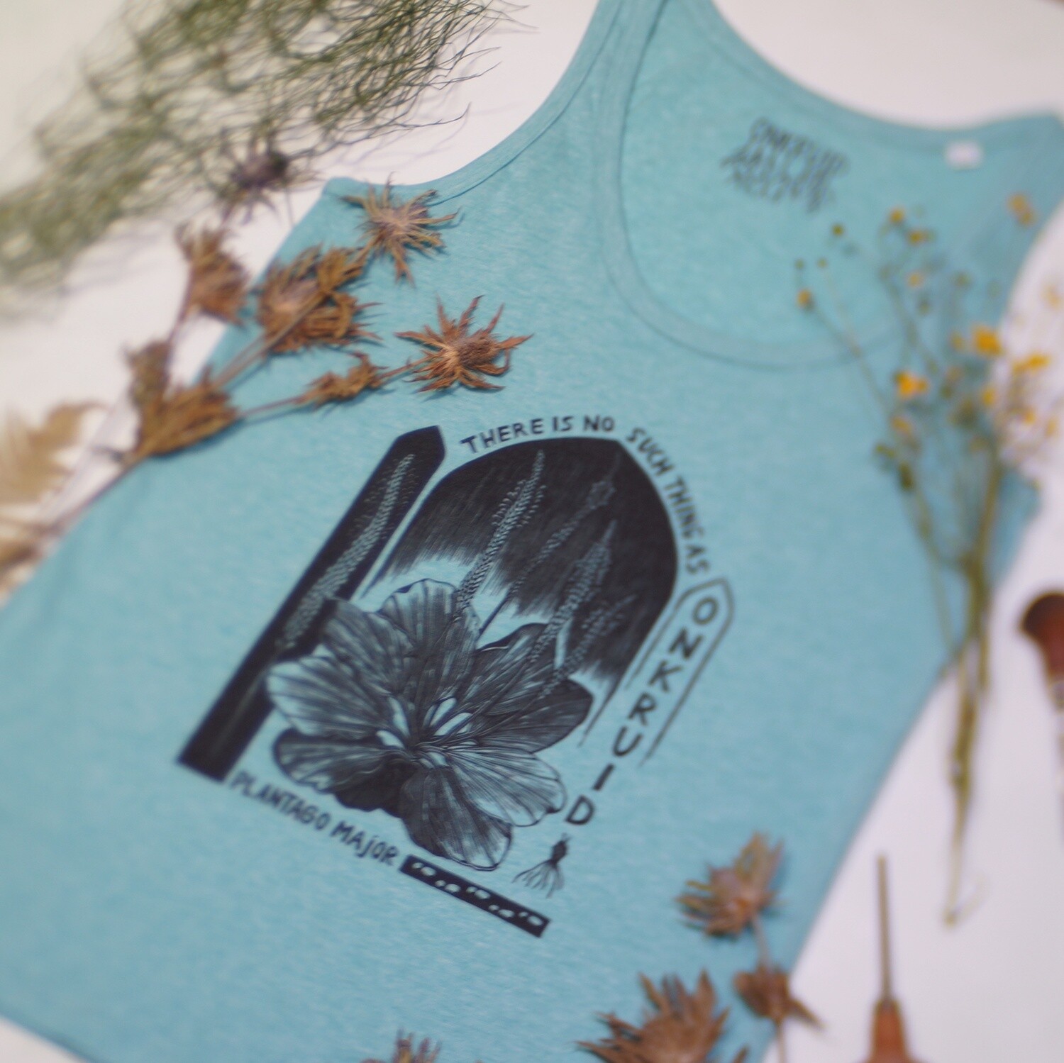 #4 Plantago Mayor/ women&#39;s tank top / green