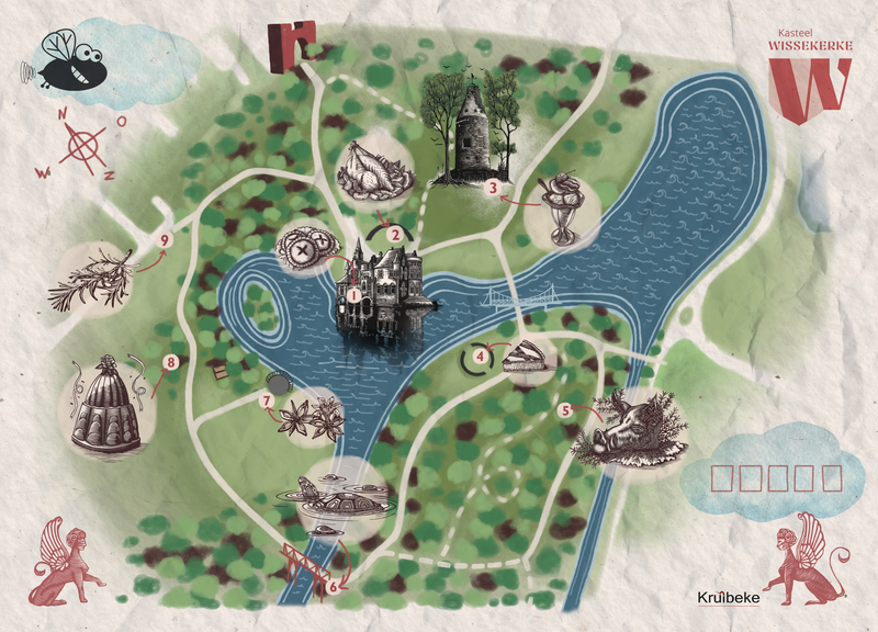 Treasure map / Schatkaart kasteelpark Wissekerke