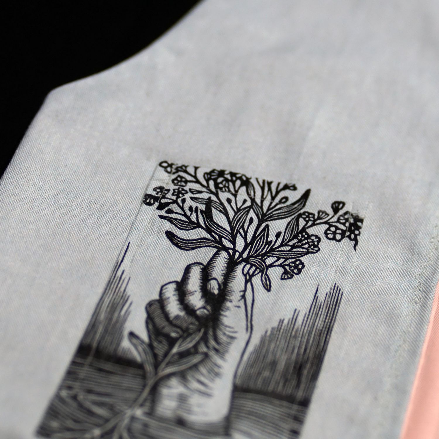 Onkruid reversible vest / Soft green &amp; pink
