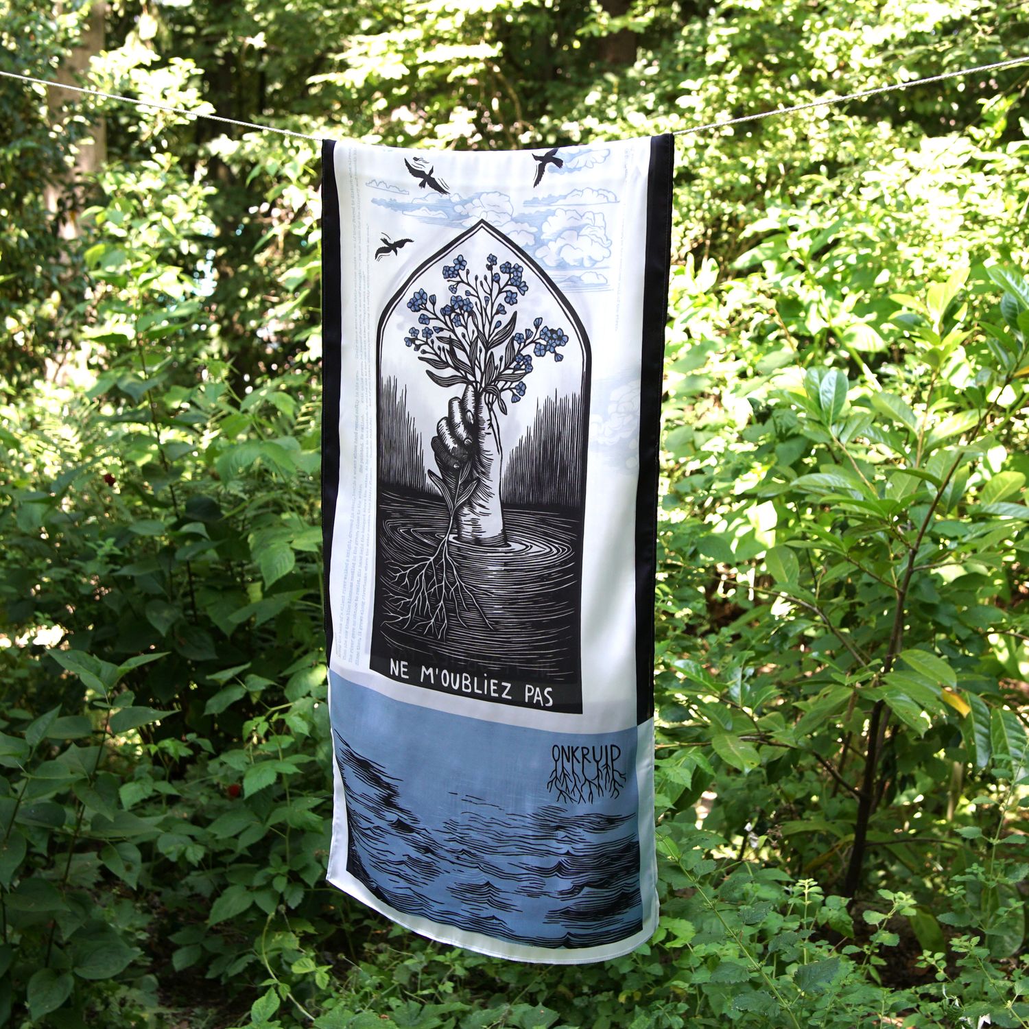 Satin scarf / Forget me not