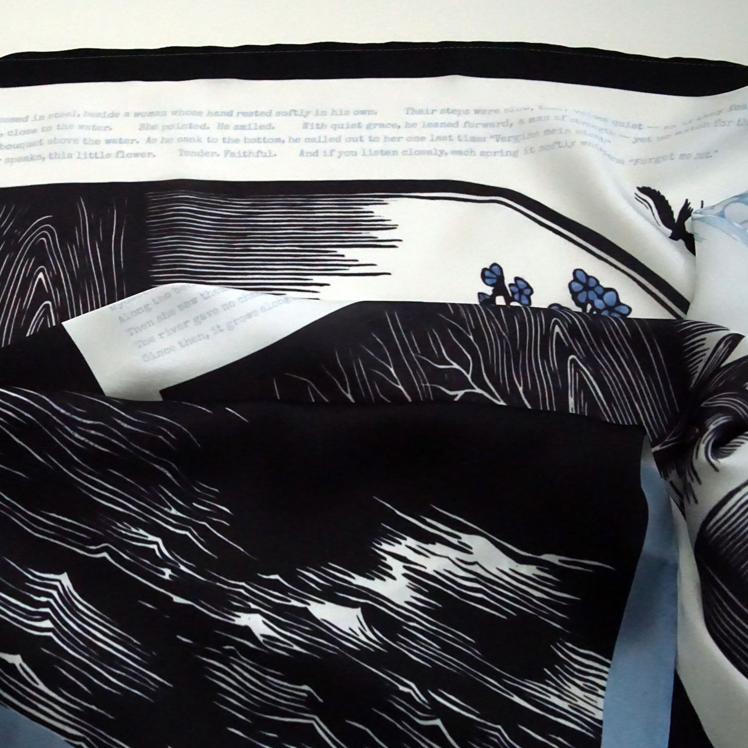 Satin scarf / Forget me not