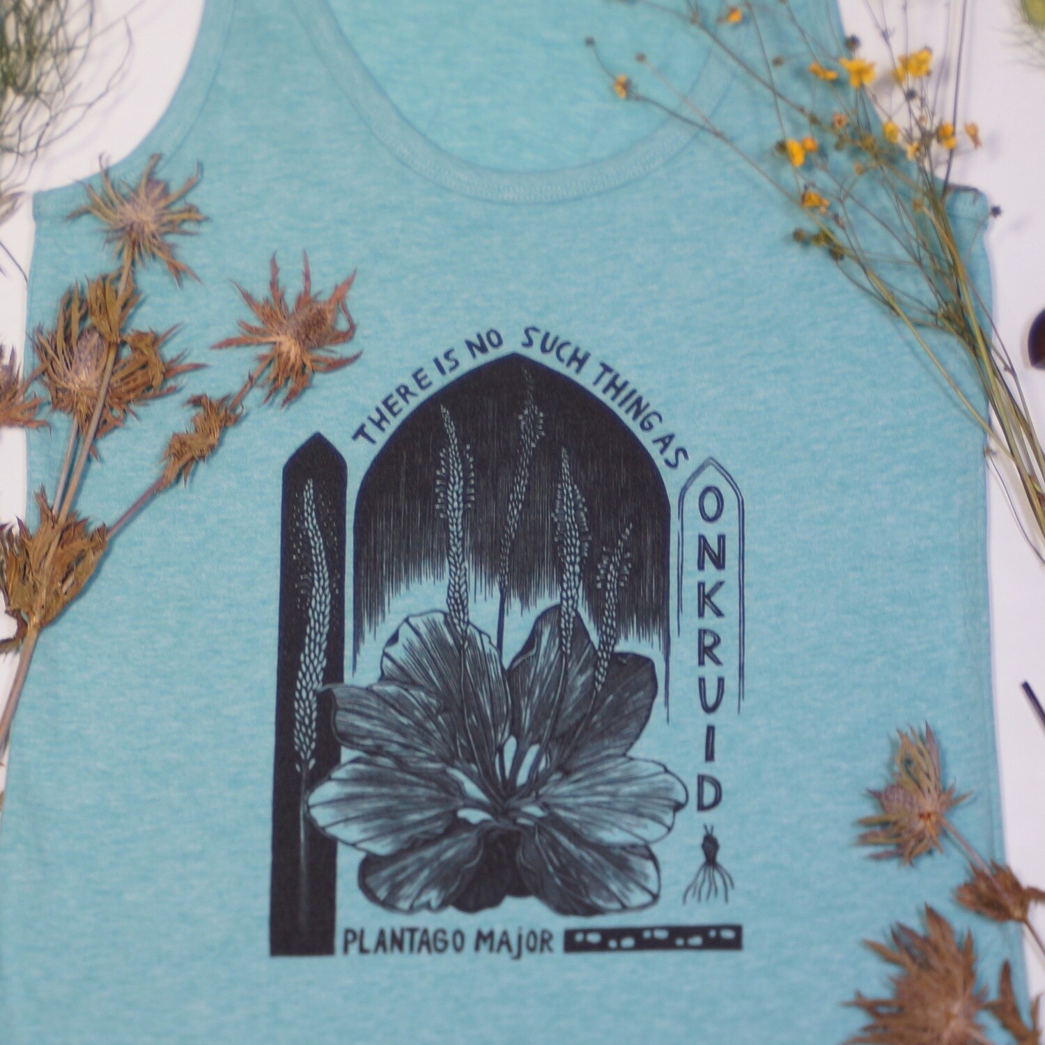 #4 Plantago Mayor/ women's tank top / green #4 Plantago Mayor/ women's tank top / green