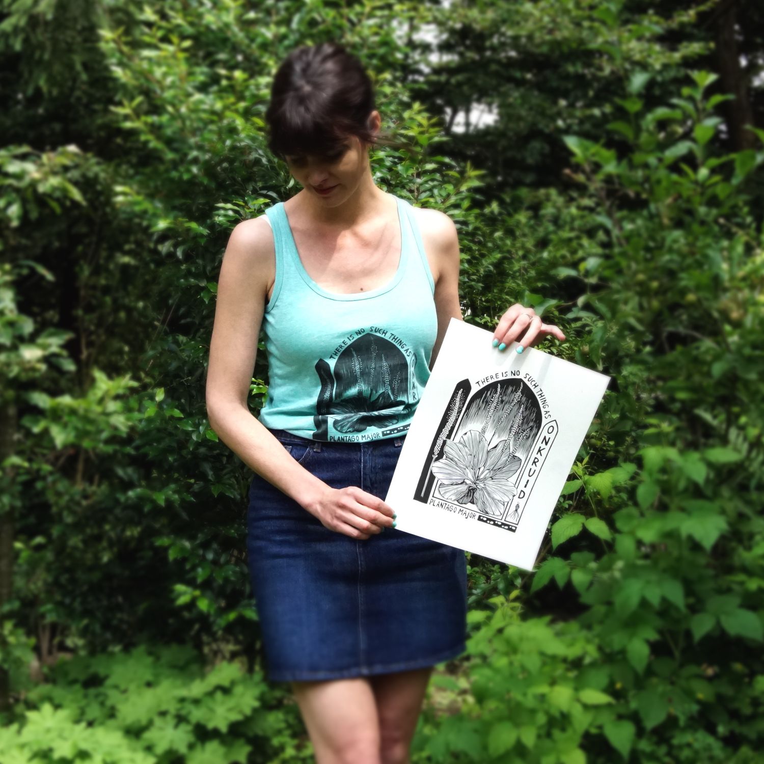 #4 Plantago Mayor/ women's tank top / green #4 Plantago Mayor/ women's tank top / green