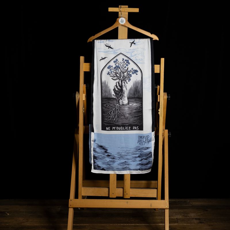 Satin scarf / Forget me not