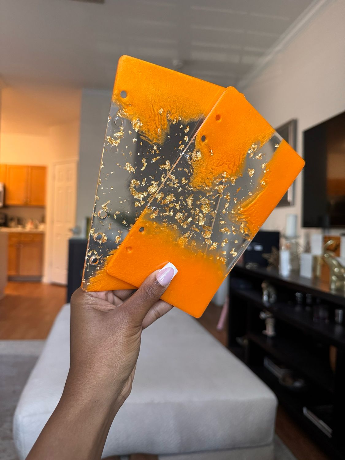 Orange &amp; Gold Flakes Notebook