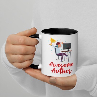 &quot;Awesome Author (Male)&quot; Ceramic Mug with Color Inside