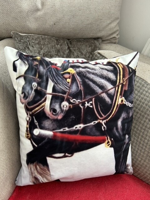 Cart Horses Fine Art Cushions