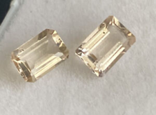 MORGANITE PAIR OF NATURAL CUSHIONS 5.76x3.92x2.53mm BRAZIL VVSI-VVS PEACH-PINK