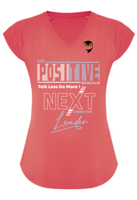 Camiseta Next Generetions Positive en color Coral Fluor