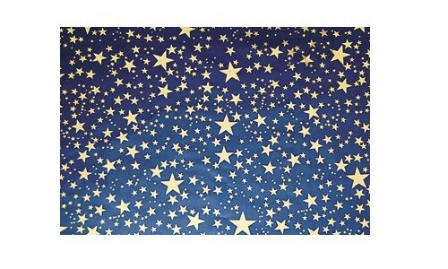 Fogli Di Carta Cielo Metallizzata Stella Oro 70x100 Cm