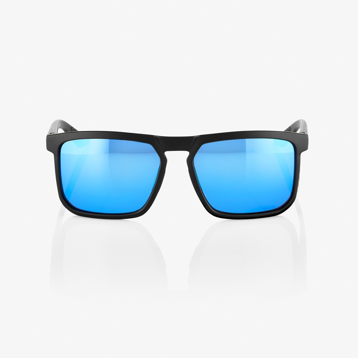 100% Renshaw Matt Black Hiper Blue Mirror lens