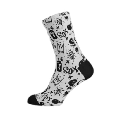 Doodle White Socks Medium