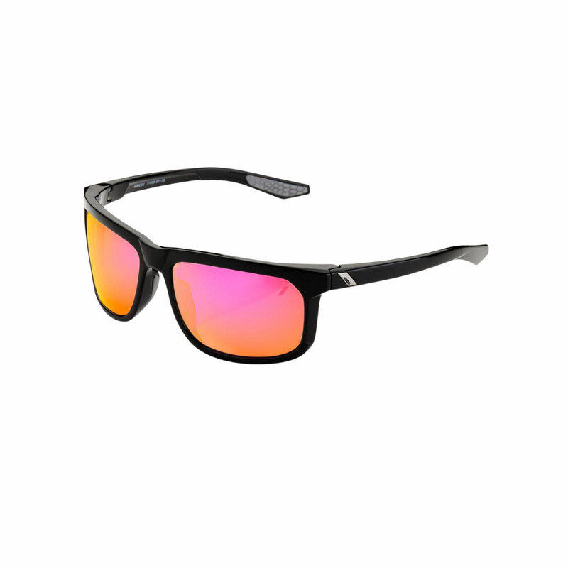 100% Hakan Sunglasses Polished Black Purple Mirror