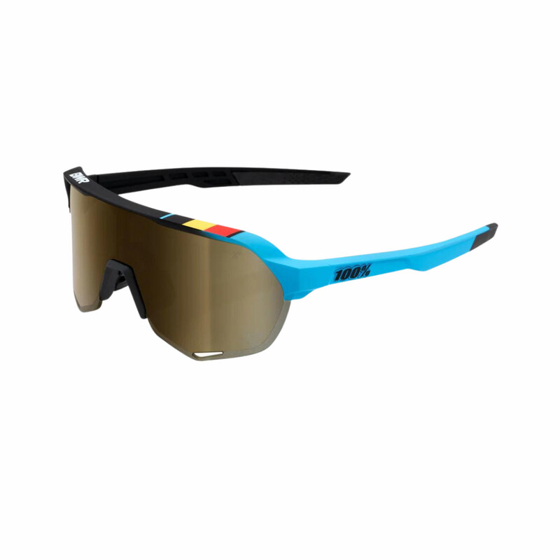 100% S2 BWR Black Soft Gold Mirror Lens Sunglasses