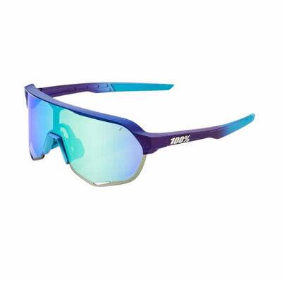 100% S2 Matte Metallic into the fade Blue Topaz Multilayer Mirror Lens Sunglasses