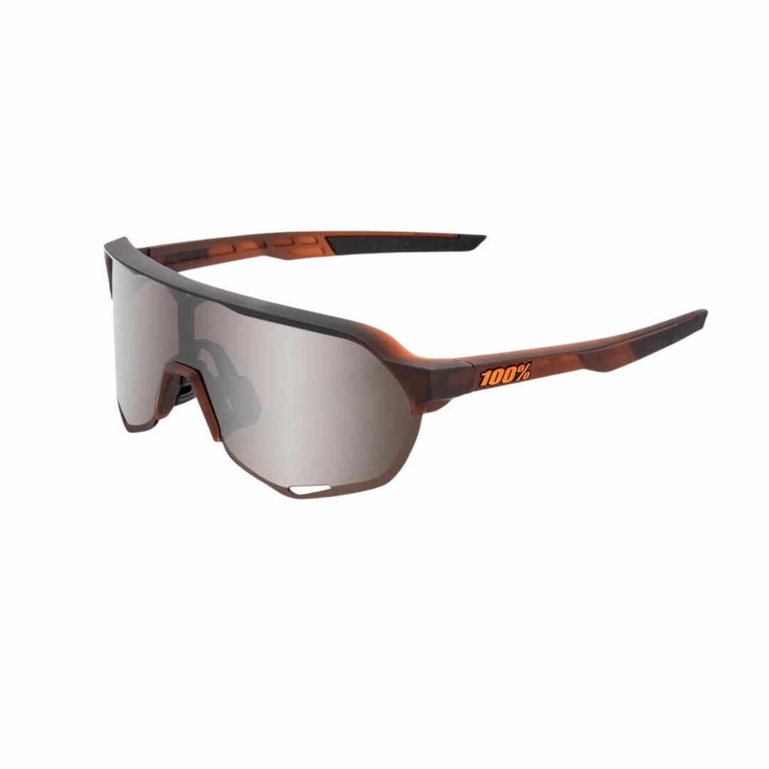 100% S2 Matte Translucent Brown Silver Lens Sunglasses