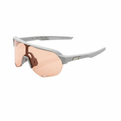 100% S2 Soft Tact Stone Grey Hiper Coral Lens Sunglasses