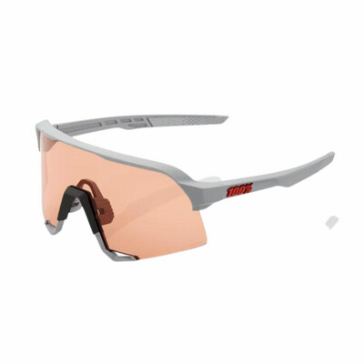 100% S3 Soft Tact Stone Grey Hiper Coral lens Sunglasses