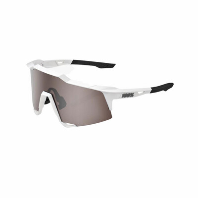 100% Speedcraft SL Matte White Hiper Silver Lens Sunglasses
