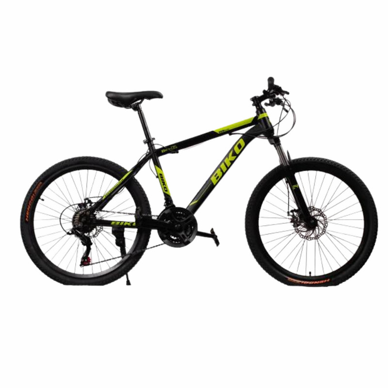 Biko Bike 24&quot; Boys Blk/Green Disc 7 Spd