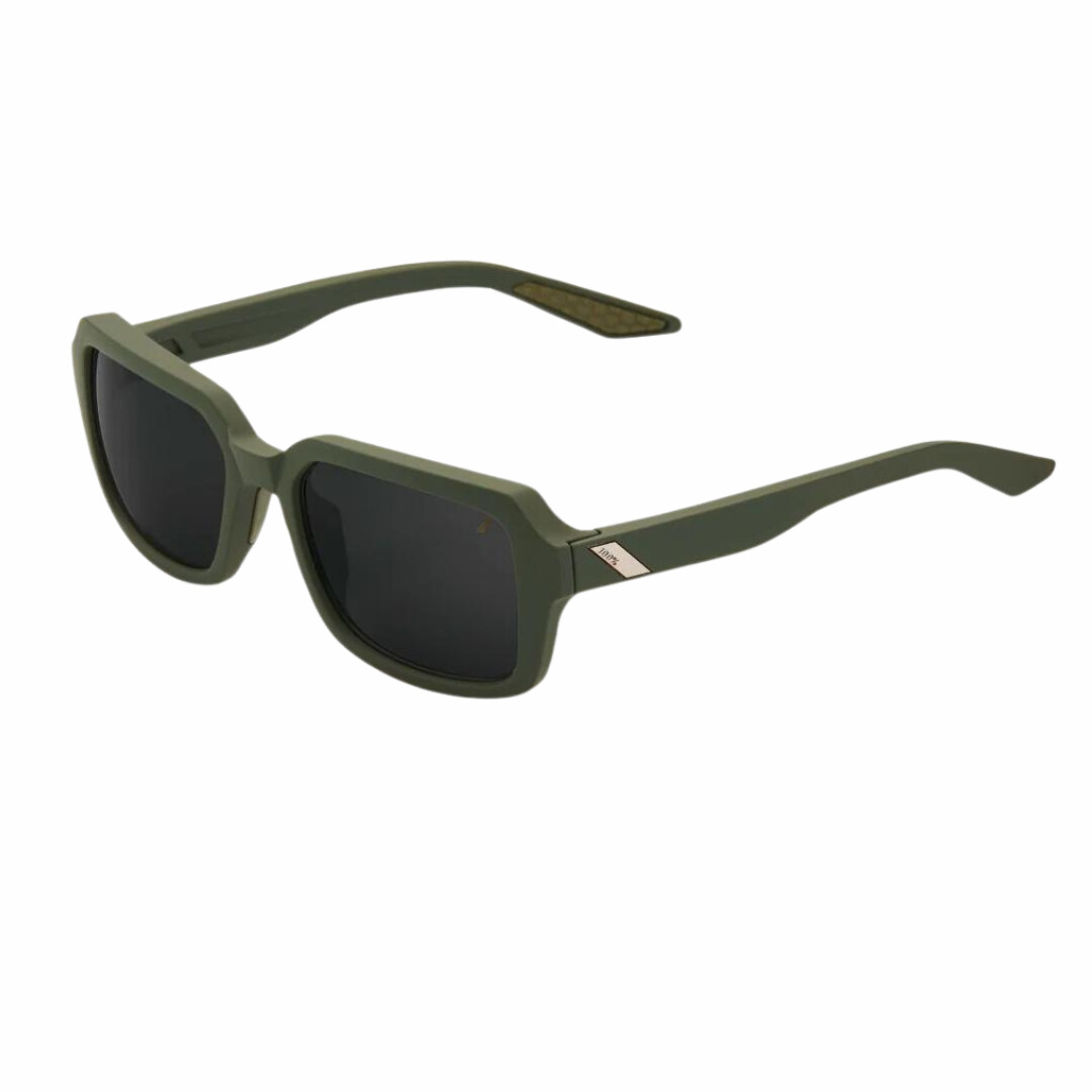 100% Ridely Soft Tact Sunglasses Army Green Black Mirror lens