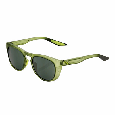 100% Slent Sunglasses Olive Slate Grey Green Lens